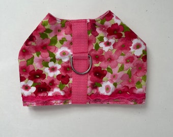 pink floral dog harness