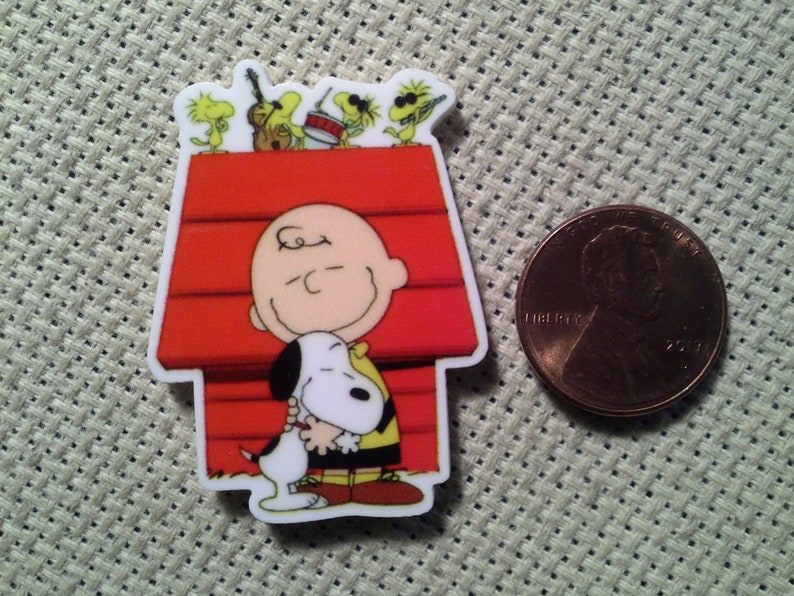 Charlie Brown And Snoopy Inspired Listening To The Woodstock Band In Front Of His Doghouse Needle Mindermagnet Needle Minders Craft Supplies Tools Deshpandefoundationindia Org