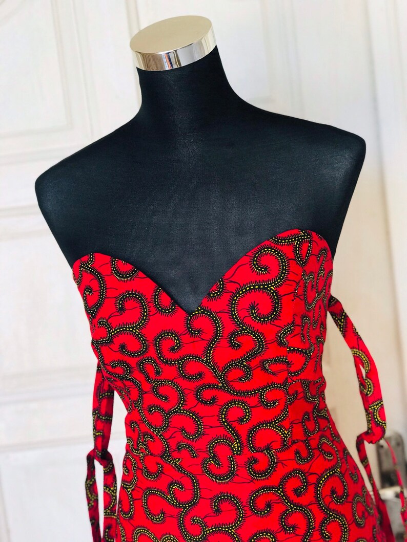 Red Ankara dressAfrican print dressdashiki dress African Print Dress