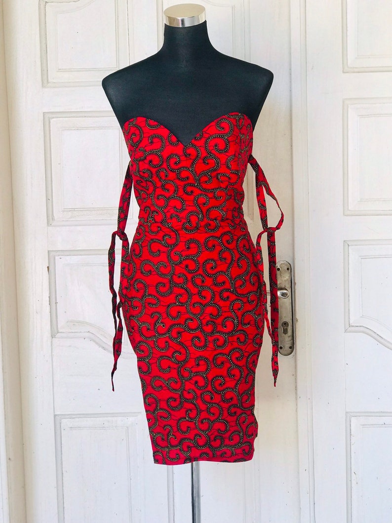 Red Ankara dressAfrican print dressdashiki dress African Print Dress