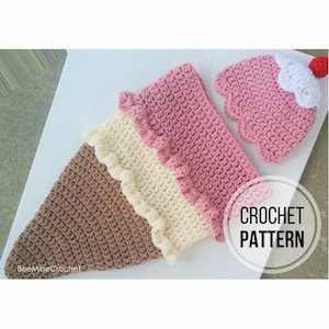MUSTER / Eistüte Newborn Cocoon / Häkeln / Englisch US Begriffe Nur