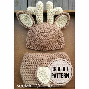 PATTERN/ Deer Newborn Outfit/ Crochet/ / English US terms Only