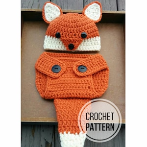 PATTERN/ Fox Newborn Outfit/ Crochet / English US terms Only