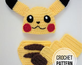 PATTERN/ Pikachu Inspired Newborn Outfit/ Crochet / English US terms Only