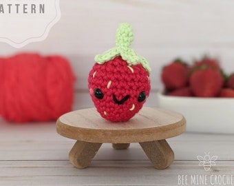 Crochet PATTERN / Strawberry / Amigurumi / Play food / Fruit basket / Kids / / English US terms Only