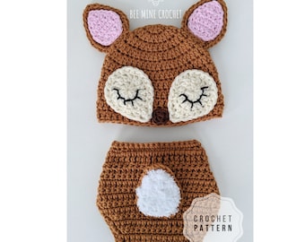 PATTERN/ Sleepy Deer Newborn Outfit/ Crochet / English US terms Only