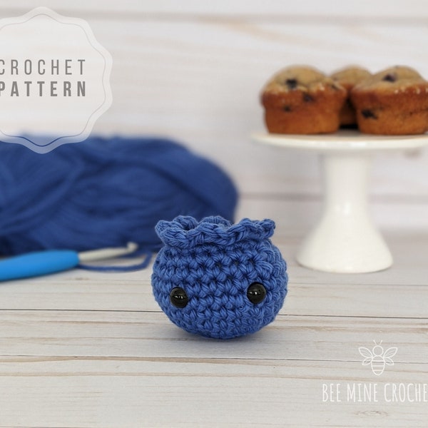 Crochet PATTERN / Blueberry / Amigurumi / / English US terms Only / Play food / Fruit basket / Kids /