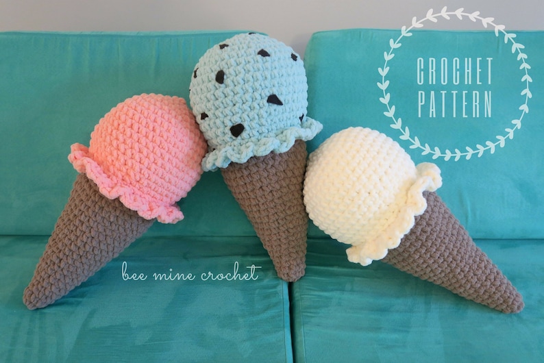 PATTERN/ Ice Cream Plush/ Giant couch pillow/ Playroom/ Nugget pillow / English US terms Only image 3