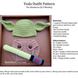 PATTERN/ Yoda Inspired Newborn Outfit/ Crochet / English US terms Only image 2