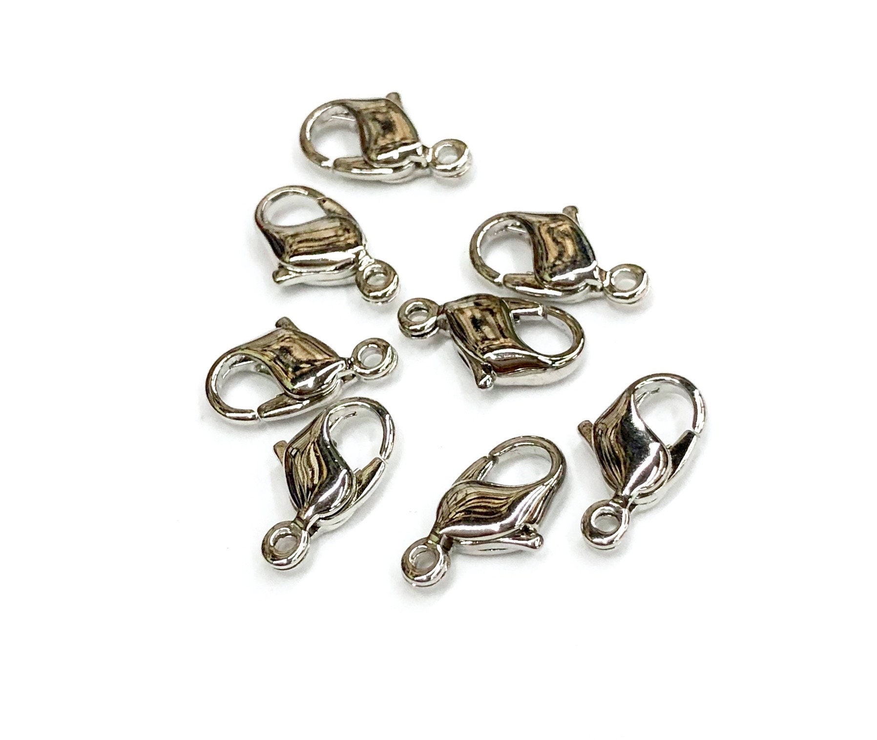 10pcs Silver Plated Lobster Clasps 12x6mm Jewellery Findings B00841 