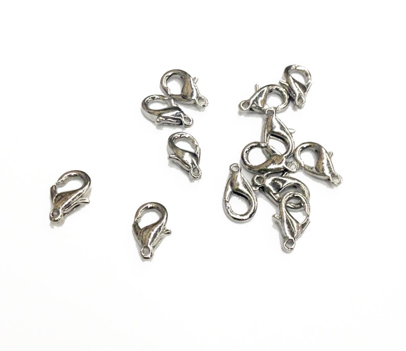 24 Pieces Small Silver Lobster Claw Clasps 10x6mm Etsy