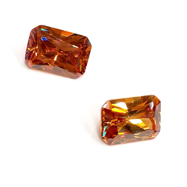 1 Piece Mango Cubic Zirconia Stones, 18x13mm Octagon, 8mm Thick, Faceted, Pointed Back, Vintage