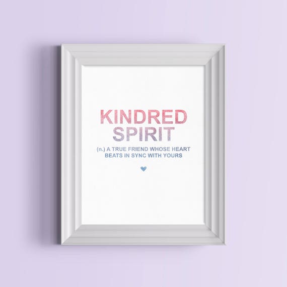 Kindred Spirit Definition Print An Anne Of Green Gables Etsy
