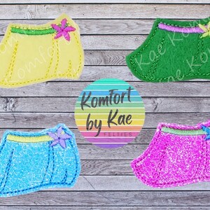 Hawaiian Skirt Feltie (TM) * Felt Embellishments * Felt Applique * Hair Bow Supplies *