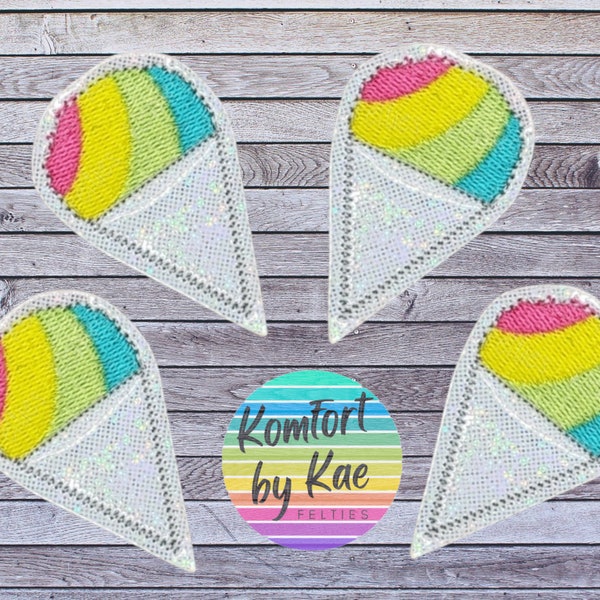 Rainbow Snow Cone Felties-  Felt Embellishments * Felt Applique * Hair Bow Supplies *