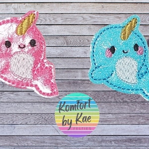 SSBJ Narwhal Felties * Felt Embellishments * Felt Applique * Hair Bow Supplies *