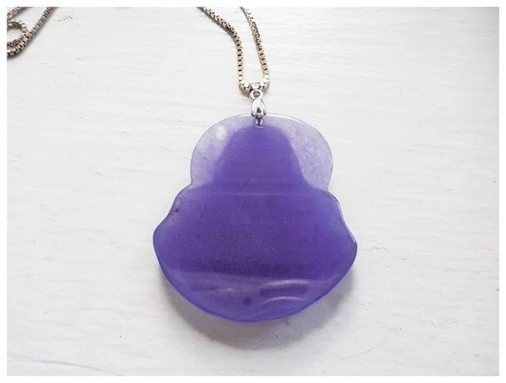 Vintage Chinese  Large Translucent Purple Jadeite… - image 8