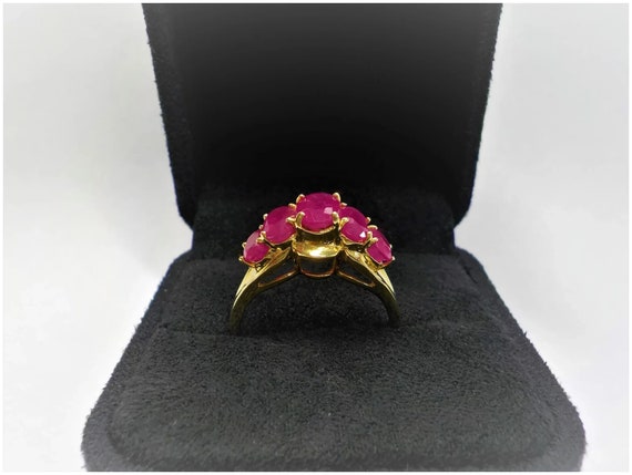 2.96 Cwt. Raspberry Red Ruby 14 Karat Yellow Gold… - image 5