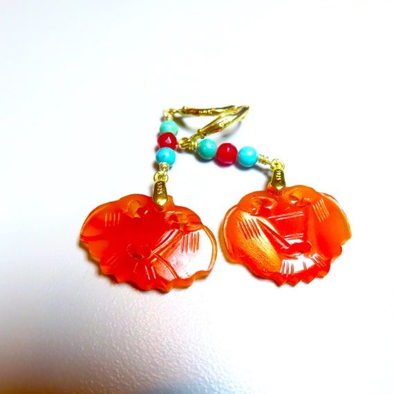 Vintage Chinese Carved Carnelian Moth Butterfly T… - image 7