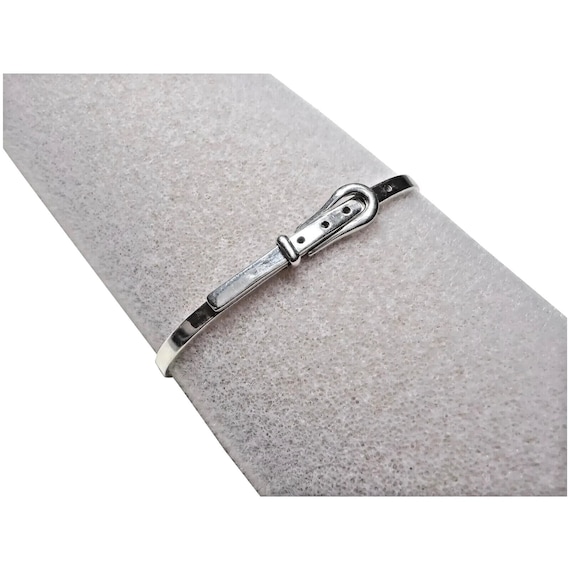 Vintage Sterling Silver Buckle Bracelet Made in Mexico Designer C
