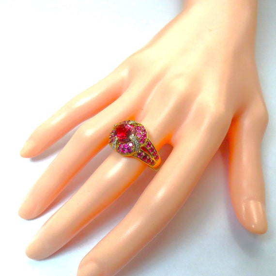 Vintage 14k Pink Tourmaline Pink Rhodolite Garnet… - image 2