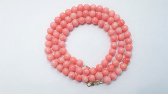 ヴィンテージ ピンクコーラル ビーズネックレス 長さ24.5インチ - Etsy