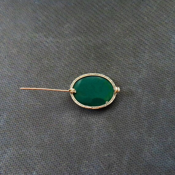 Vintage 1920's German Art Deco Oval Green Chrysop… - image 9