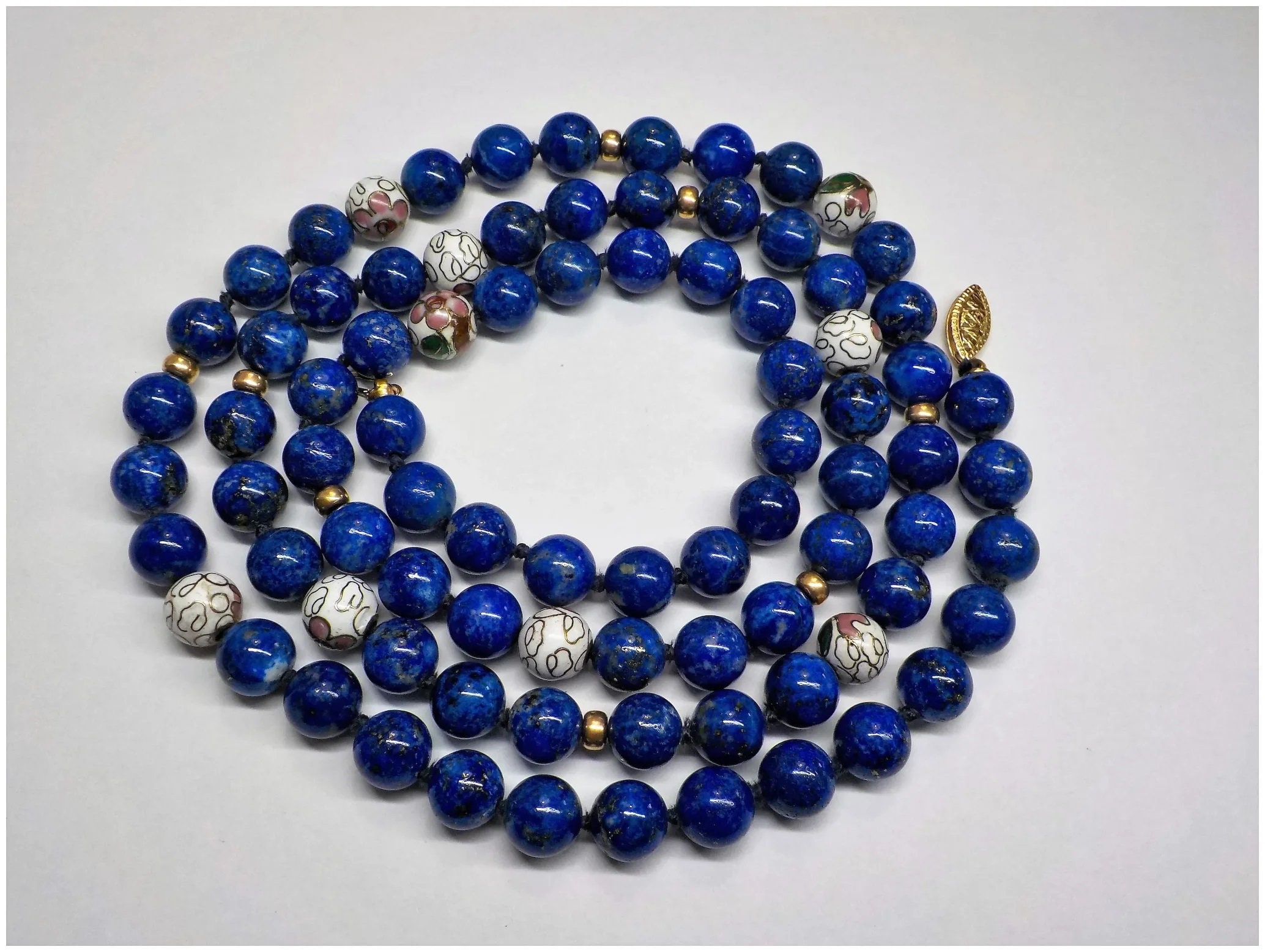 Pendentif Ancien En Lapis-lazuli Cloisonné Artisanat Chinois - Neuf Avec étiquette