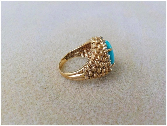 Vintage Chinese 1970's Turquoise White Topaz Verm… - image 8