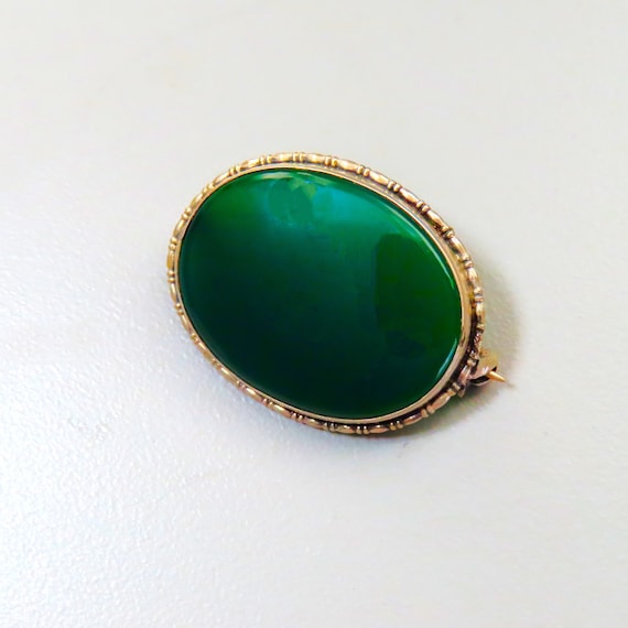 Vintage 1920's German Art Deco Oval Green Chrysop… - image 3