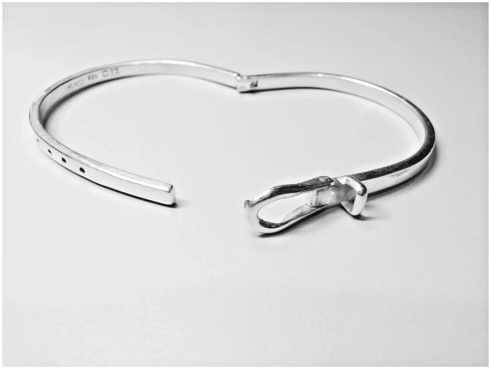 Vintage Sterling Silver Buckle Bracelet Made in Mexico Designer C