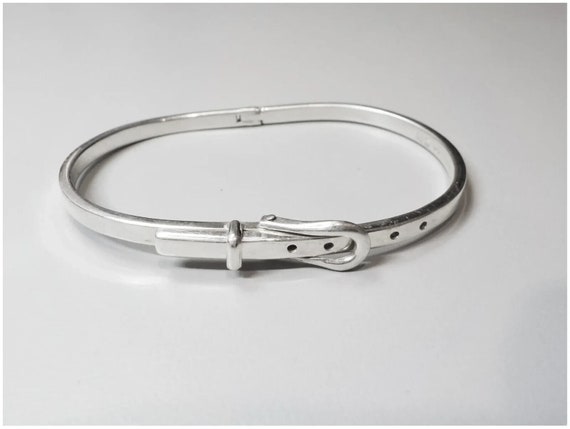 Vintage Sterling Silver Buckle Bracelet Made in Mexico Designer C