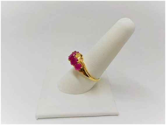 2.96 Cwt. Raspberry Red Ruby 14 Karat Yellow Gold… - image 8