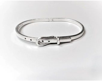 Vintage Sterling Silver Buckle Bracelet Made in Mexico Designer C