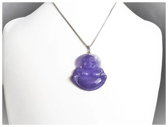 Vintage Chinese  Large Translucent Purple Jadeite… - image 6