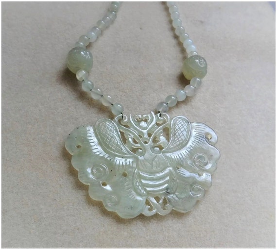 Chinese Export Carved Moth Pendant Buddha Serpent… - image 8