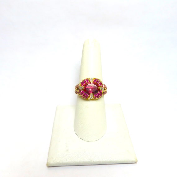 Vintage 14k Pink Tourmaline Pink Rhodolite Garnet… - image 3