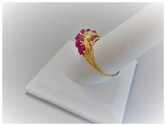 2.96 Cwt. Raspberry Red Ruby 14 Karat Yellow Gold… - image 9