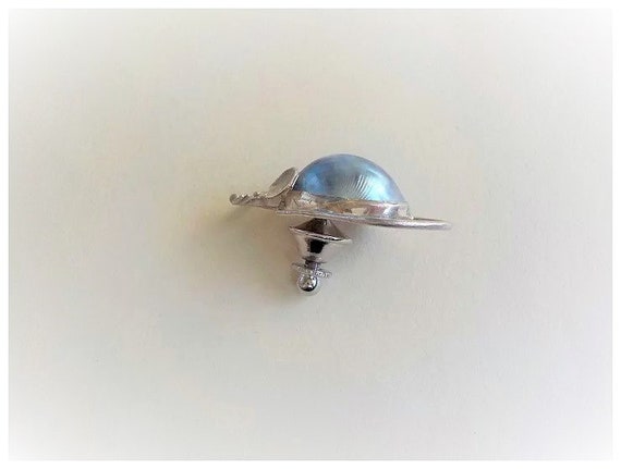 Vintage Blue Mabe Pearl Sterling Silver Mouse Bro… - image 8