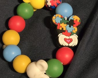 Disney-thema autisme bewustzijn siliconen kraal elastische armband