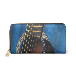Sapphire Blau Akustische Gitarre Fotografie Gedruckt Geldbörse