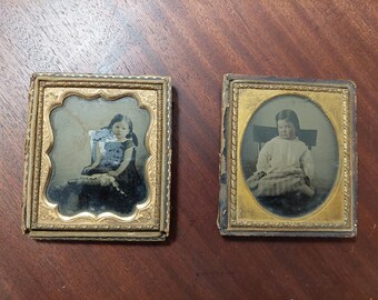 Collection of 2 Daguerrotype Photographs of Children