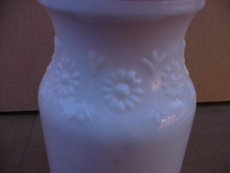 Milk Glas Storage Jar With Lid Etsy