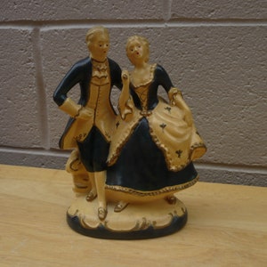 Vintage Chalkware Lady and Gentleman , Man and Woman