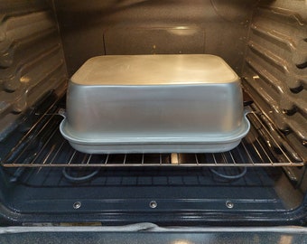 Vintage Heavy Aluminum Covered Roasting Pan