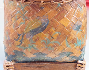Vintage Small Round Chinese Basket