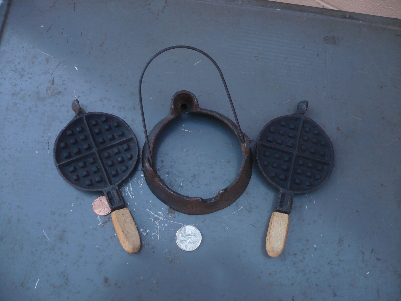 Salesman's Sample Wagner Cast Iron Waffle Iron Etsy