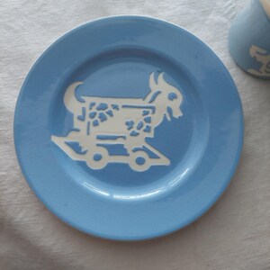 Harker Pottery Blue Cameoware Plate and cup