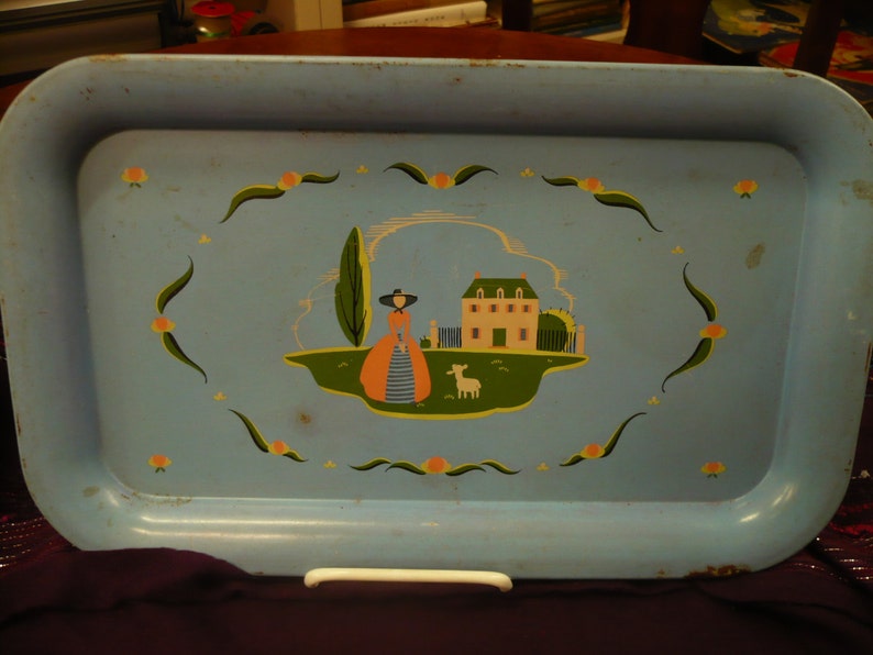 Blue Lady and Lamb Countryside Tray