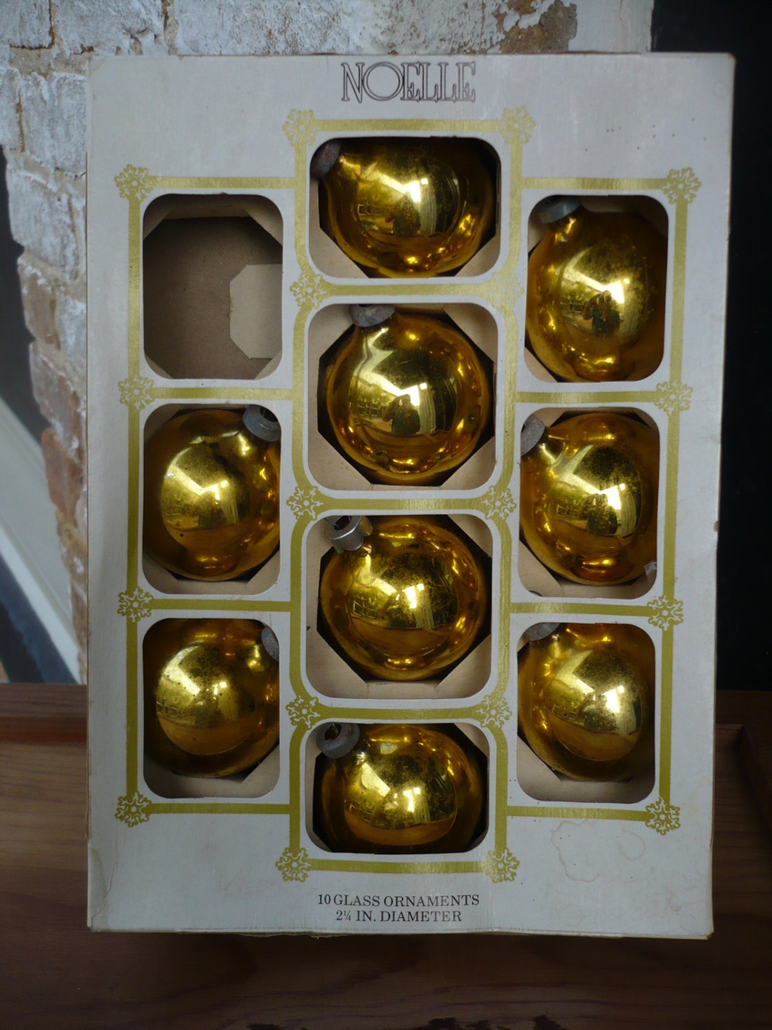 Noelle Glass Ornaments, Made in Poplar Bluff, Missouri, Yellow Gold, Original Box Etsy